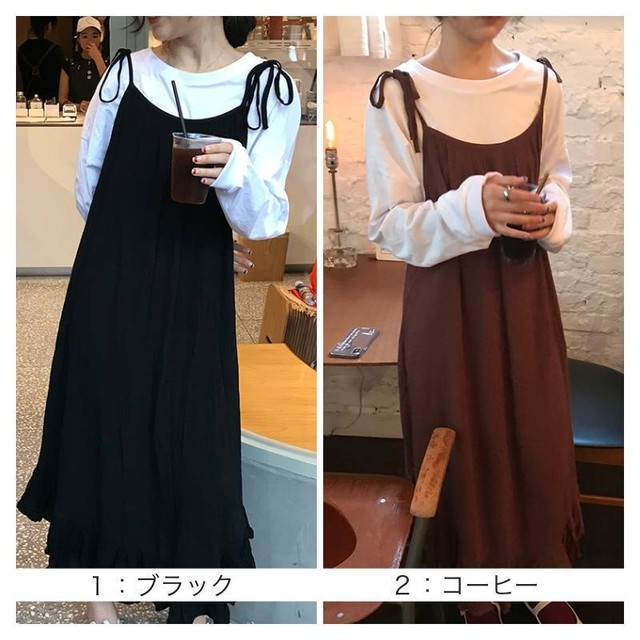 ワンピース キャミワンピ ミモレ丈 ロング丈 フリル ふんわり Cgyk0005 Cg1p