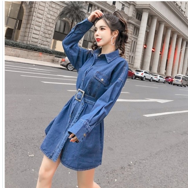 レディース ワンピース 春夏 デニムワンピース シャツワンピース ジーンズ ロング丈 ワンピース レディース デニムシャツ 春 夏 秋 ジー Basecamp49
