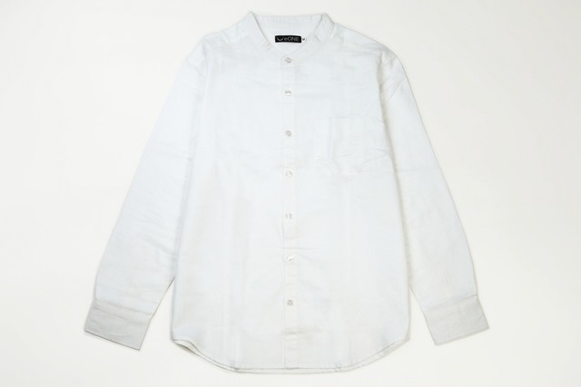 ノーカラーシャツ バンドカラー 麻 メンズ長袖 襟なしシンプルおしゃれ Ecomセレクトショップ