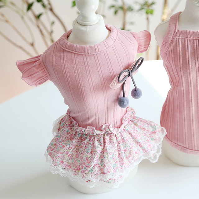 春夏新作 ドッグウェア ピンクフリルワンピース 送料無料 Nuffnuff