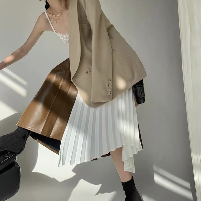 half leather skirt