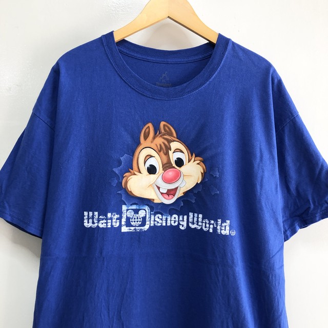 アメリカ古着 ディズニー Disney チップとデール 両面プリント チップ デール オーバーサイズ ブルー メンズxl 古着屋エバレット