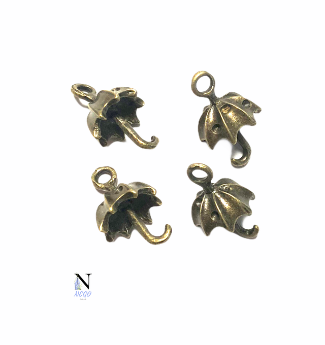 チャーム 傘 ブロンズ 14mm X 14mm 2個 180円 Nego Cloud アクセサリーパーツ 格安 レジン パーツ ハンドメイド ピアス