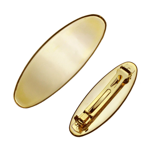 アクセサリー パーツ バレッタ ヘア金具 10個 32mm 94mm Va 0723bz 楕円 ハンドメイド オリジナル 材料 金具 装飾 カラワク 空枠 銅板付き アクセサリーパーツ アールデコ