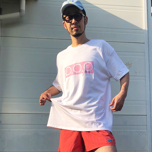 P O Pボックスロゴtシャツ ホワイト ピンク In Da House Store