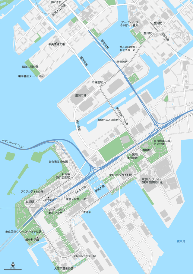 東京 豊洲 お台場 Pdfデータ マップ作成素材 地図素材をダウンロードにて販売するお店 今八商店