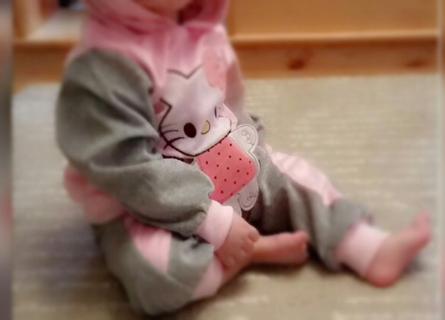 ベビー 赤ちゃん用 長袖 上下ジャージ プルオーバー ベロア キティちゃん ピンク グレー 安い 可愛い 子供服 ネットショップ Ednd