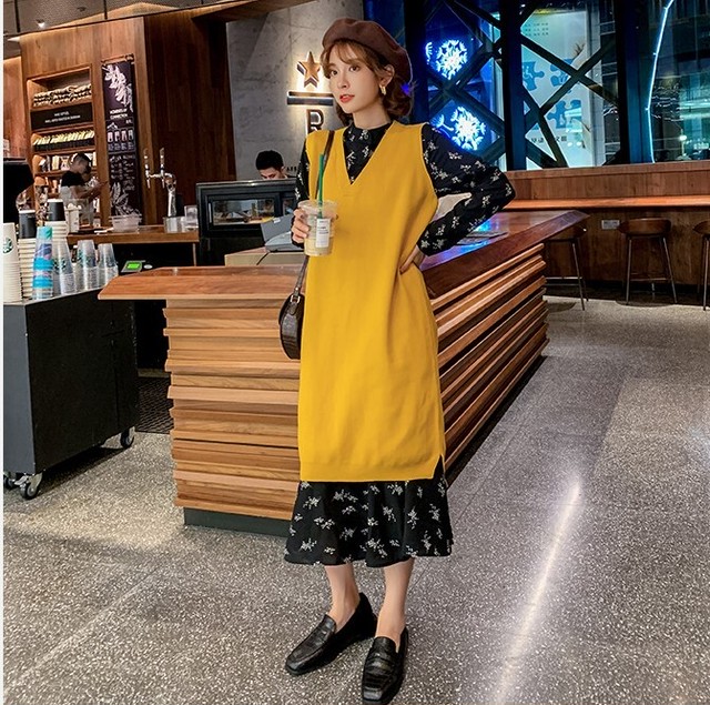 セットアップ ニットベスト ワンピース レディース ロングワンピース 大きいサイズ 大人可愛い おしゃれ 代 30代 アラサー S M L Xl 2xl 3xl 4xl At873 Sunny Place