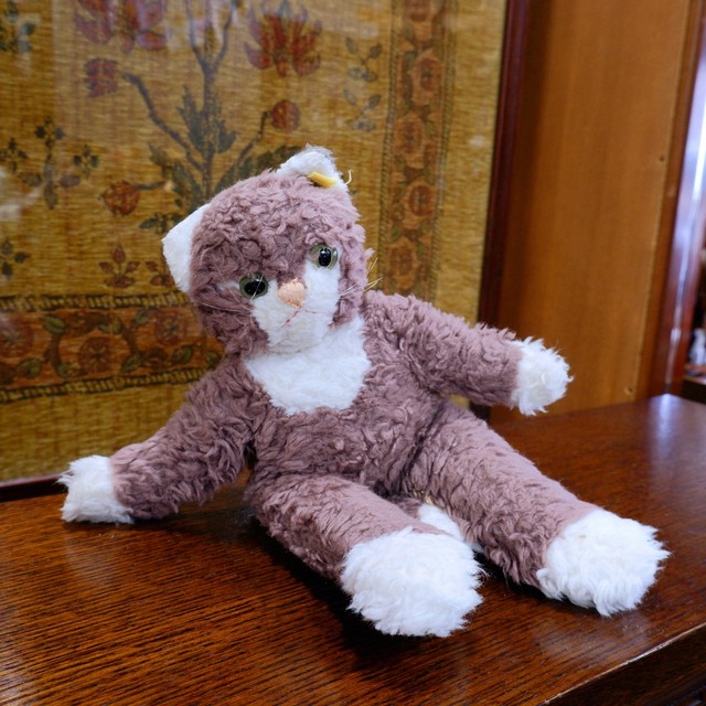 ドイツ シュタイフ ヴィンテージ ネコ ドラ猫 ぬいぐるみ 古着屋 Sputonic