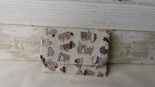 三つ折りマスクケース 猫柄 ねこの子