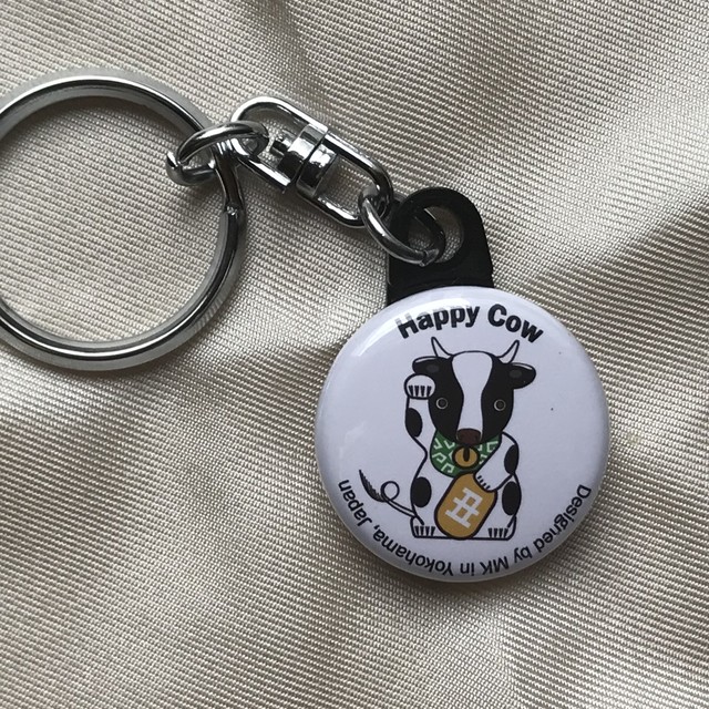 丑年に幸せを招く牛のキーホルダー Dachshund Design