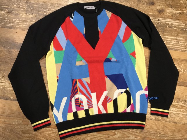 横尾忠則 Cashyageコラボインターシャクルーネックニット Cm 393 Cashyage