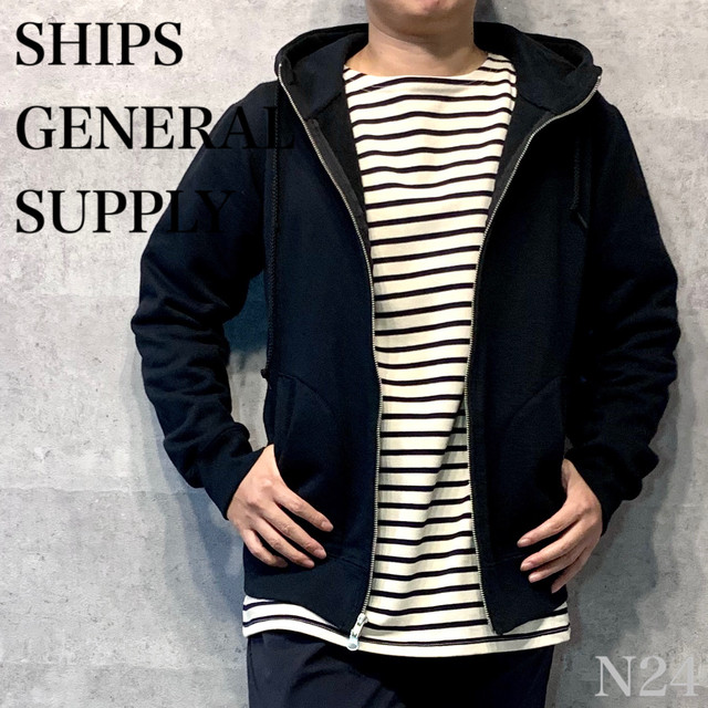 Ships General Supply ダブルジップパーカー 黒 M N24 Used Etc