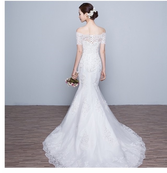 マーメイドライン ドレス ウェディングドレス 超豪華 結婚式 花嫁 お姫系 ゴージャス シンプル 新品 マーメイドラインドレス ブライダル Basecamp49