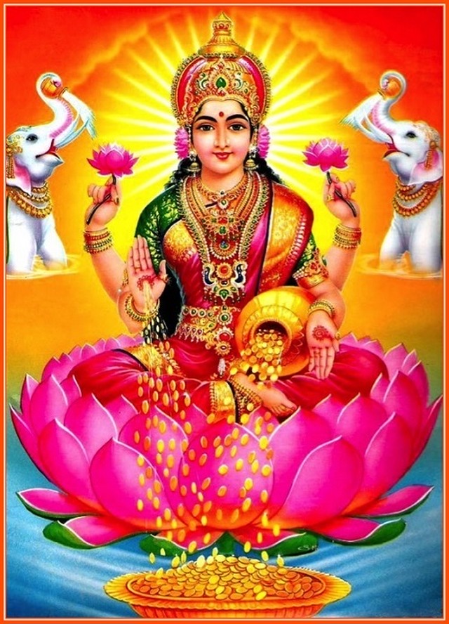 インドの神様 ラクシュミー神 お守りカード 006 ラミネート加工済 India God Laxmi Small Card Charm 美 富 豊穣 幸運 純粋 スピリチュアリティ インド風水アイテムのｐｒａｎａ