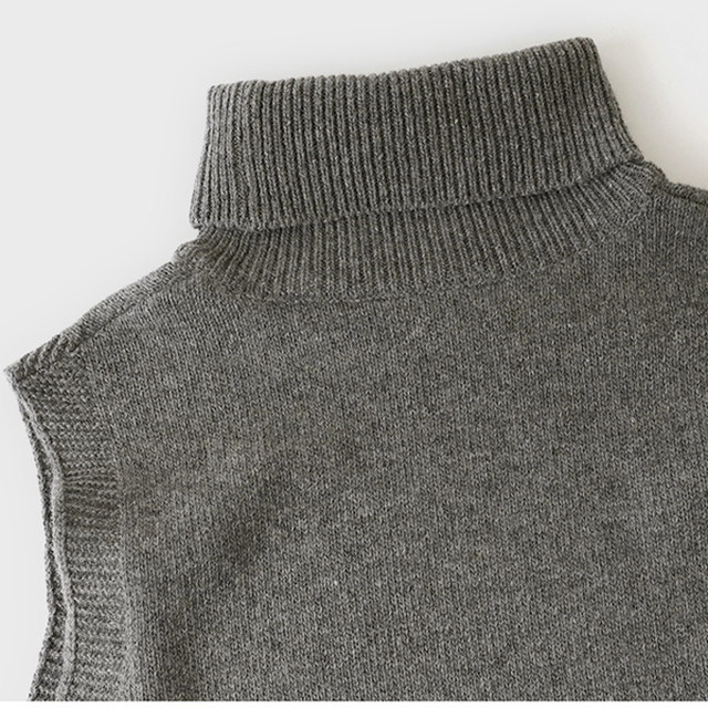 ニットベスト ニット ベスト セーター ノースリーブニット タートルネック ハイネック カジュアル トップス 無地 シンプル 秋 冬 重ね着 ママコーデ ママファッション Mh0734 Valentina210