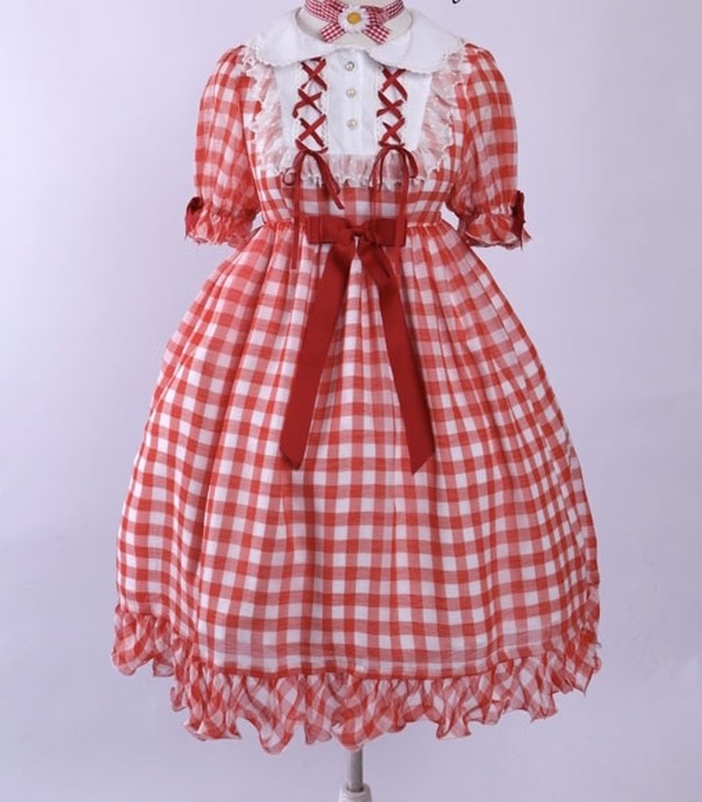 赤色ギンガムチェックワンピース Stargirl Planet