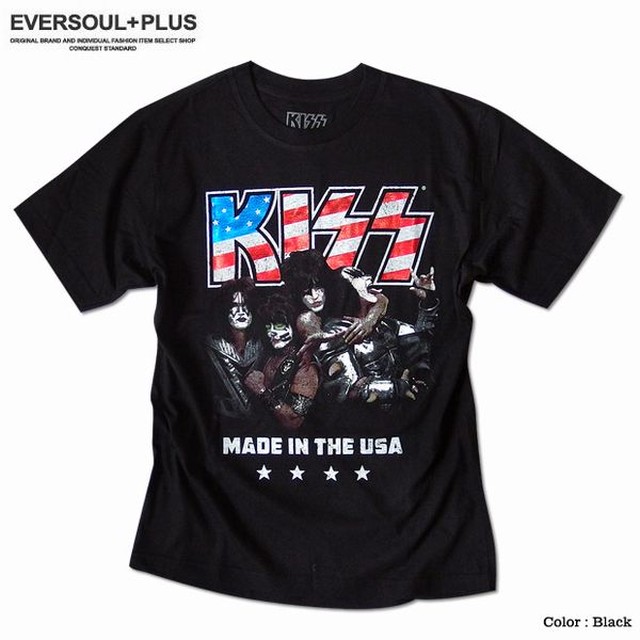 半袖 Tシャツ カットソー トップス メンズファッション ロックフェス オススメ 伝説 ロックバンド Kiss キッス メンバー 箔ロゴ プリント Tシャツ ダンス ロック系コーデ バンドtシャツ ロゴプリント バンドt カラー箔プリント キラキラ光る 正規ライセンス 並行輸入商品