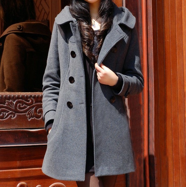 アウター チェスターコート Pコート フード付き きれいめカジュアル 秋冬 大きいサイズ Evergreen