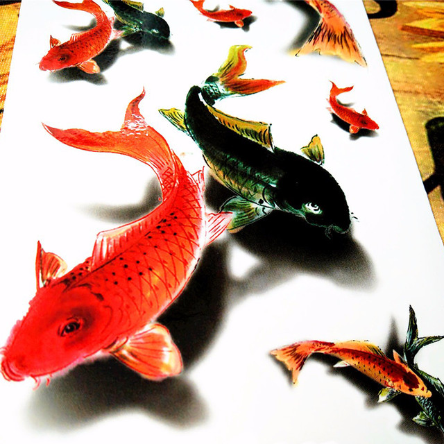 タトゥー シール 3d 魚 鯉 コイ こい ボディシール Tatoo 入れ墨 刺青 防水 オマケ付 ちゅらネット にふぇーでーびる