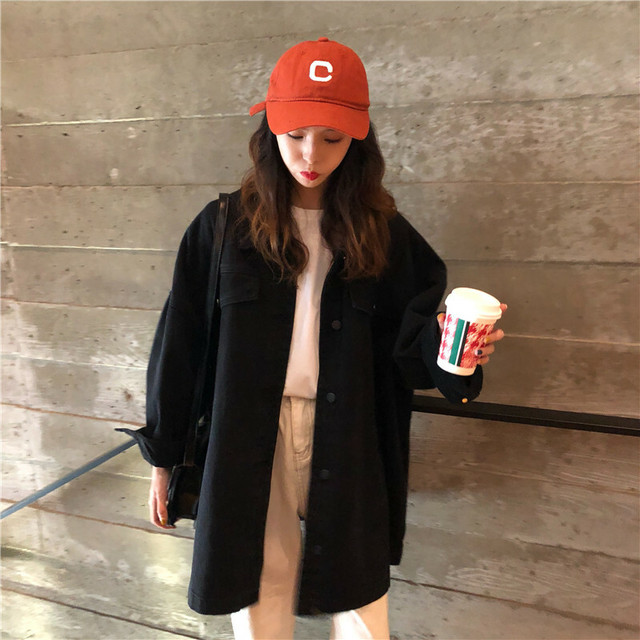 ロングgジャン Gジャン ジャケット 羽織 デニム ホワイトデニム インディゴ カジュアル 韓国 オルチャン 韓国レディースファッション通販 ポワン