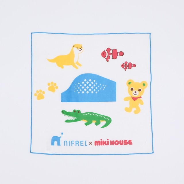 MIKI HOUSE × NIFREL ガーゼハンカチ(青)
