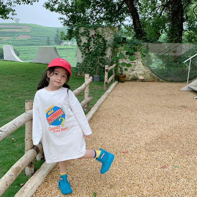 女の子 Tシャツ ワンピース 長袖 春 秋 着回し 90 140 Dyh海外子供用品