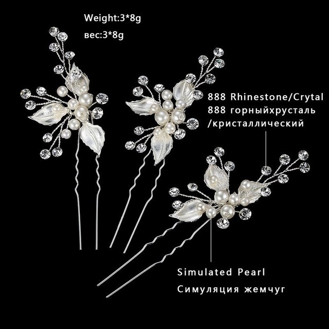 送料無料 レディース ヘアアクセ フェイク ブライダル ヘアピン クリスタル 3個セット シルバー ゴールド 花 フラワー Unionsquare
