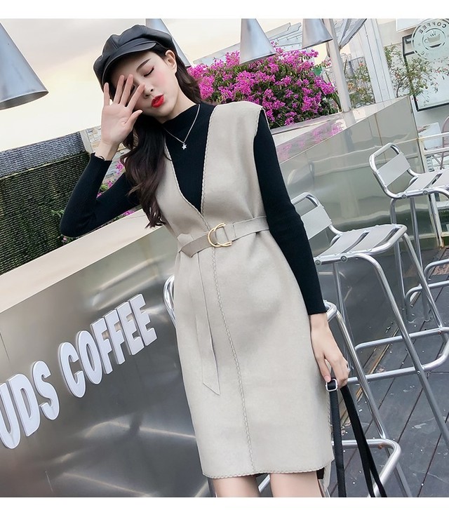 ノースリーブ ワンピース ジャンパースカート レディース フレアワンピース トレンチワンピース 膝丈 ショート丈 ベルト ベージュ 白 ホワイト 可愛い Cd Idear