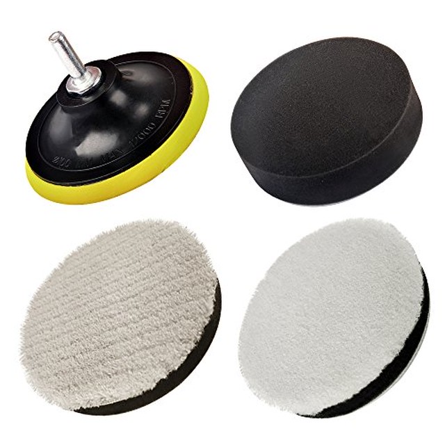 送料無料 Shizak ポリッシャー バフ ポリッシャー用スポンジ 研磨バフ スポンジバフ 研磨パッド 電気ドリル用 洗車用 精密 金属 ネジ付き 4点セット 125mm セレクトショップun4 送料無料 即日発送