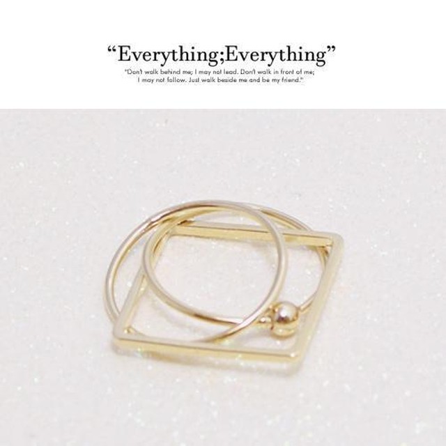 指輪 華奢な3連重ね付けデザインリング ゴールド おしゃれリング ピンキーリング Everything Everything