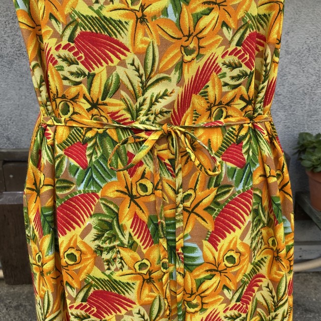 Used 花柄レーヨンワンピース ノースリーブワンピース レディース古着屋 Kalanchoe カランコエ Used Vintage