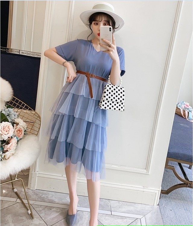 大きいサイズ レディース レース切り返しワンピース 長袖 半袖 春夏 ライトブルー ブラック チュールワンピース S 大きいサイズ 送料無料 レディース通販店 ｋｅｃｃｈi 静岡 Base売り場