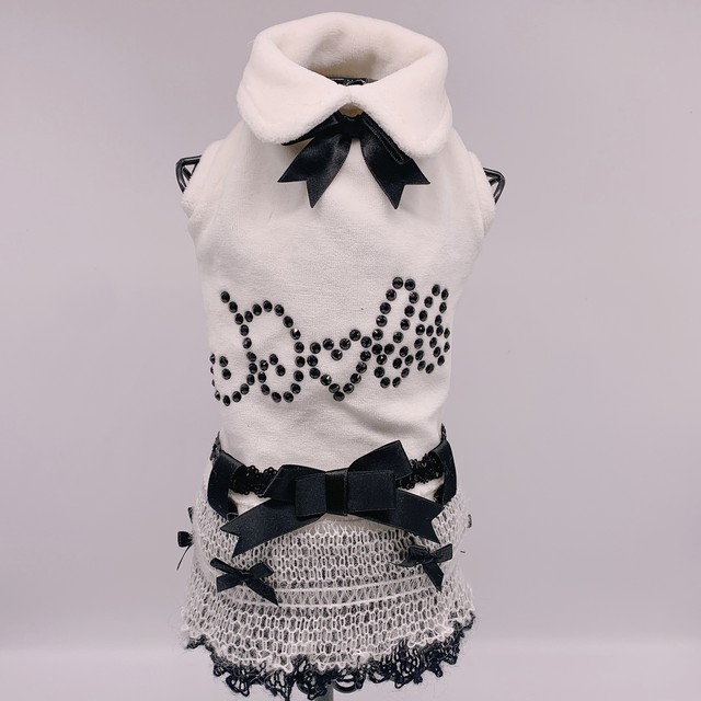 For Pets Only フォーペッツオンリー ドールワンピース ラインストーン Xs セレブ ドッグウェア 犬服 可愛い リボン フリル Celebdog Gabriel セレブ ドッグウェア アクセサリー 犬服