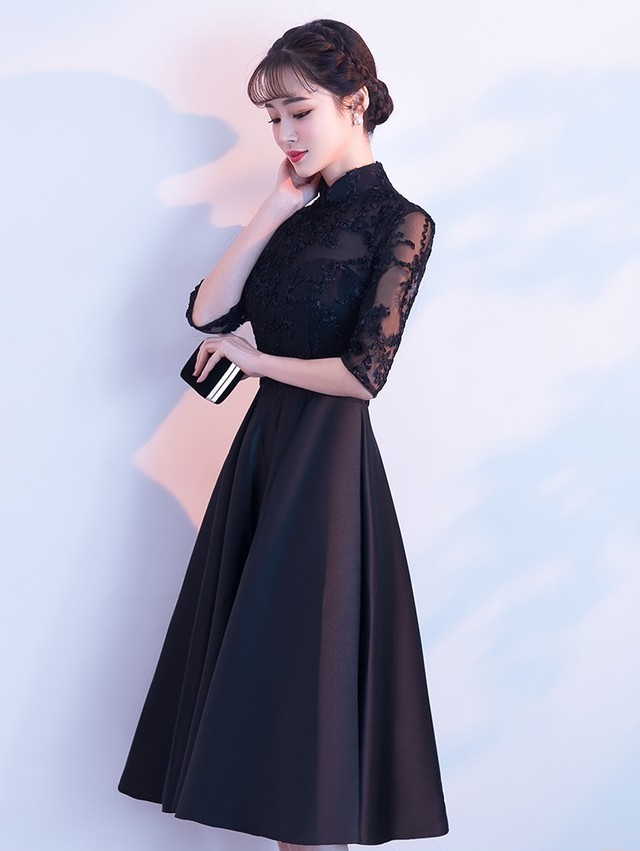 Siluo X0029 シンプル ミモレ丈ドレス 結婚式 お呼ばれ ワンピース 代 30代 40代 パーティー 二次会 大きいサイズ 親族 演奏会 フォーマル キャバ 19新作ドレス Onlythebestオンリーザベスト