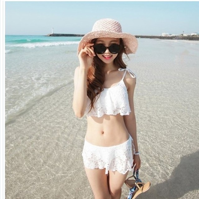 大きいサイズ レディース 春服 水着 ビキニ スカート ビキニ レディース 水着 セクシー 体型カバー 水着 大きいサイズ フリル 黒 白 リゾ Basecamp49