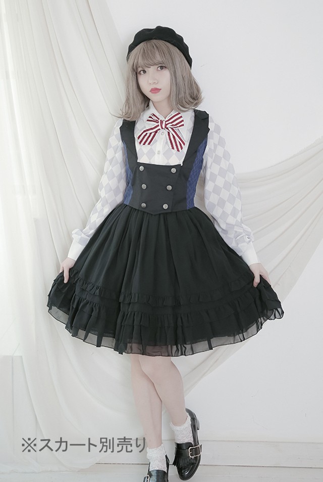 ロリータファッション ゴシックロリータ lolita ベスト 制服風 レディース ロリータ ゴスロリ クラロリ 制服ロリータ 学生風