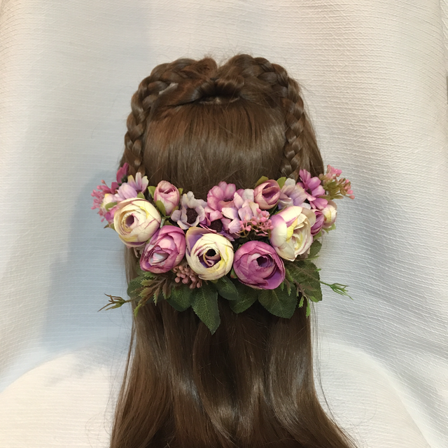 ウェディング ヘッドドレス 髪飾り ウェディングドレス アンティーク バラ Kei お花とライトのお店屋さん