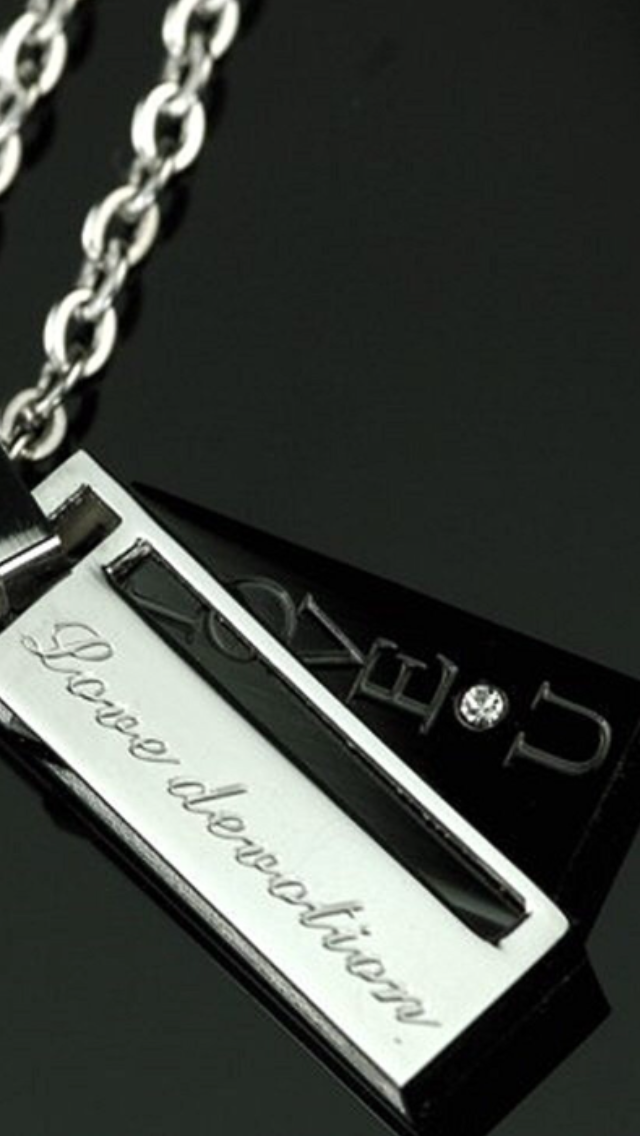 ステンレス ジュエリー Love U ペアネックレス メンズ ブラック Szn