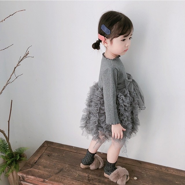 送料無料 ワンピース 女の子 ベビー 長袖 春秋冬 子供 キッズ チュールドレス 長袖ワンピース リボン 蝶結び 子供ワンピース キッズドレス チュール ワンピース Primarc