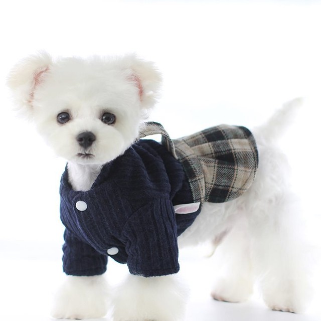 送料無料 犬の服 カップル ワンピース 四足前開き チェック柄 おしゃれペット ドッグウエア Dog服 ペット服 犬の服中綿防寒冬物 寒い冬もお散歩大好き Nextcase