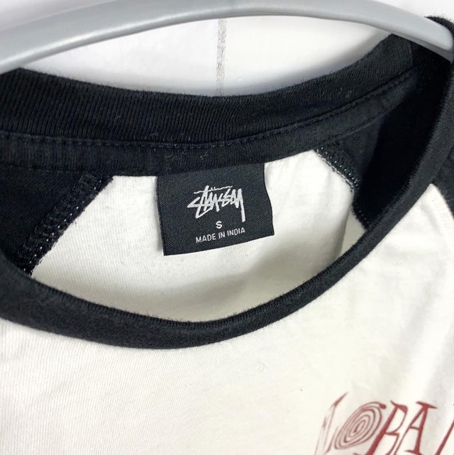 Stussy ステューシー ラグラン 七分袖ｔシャツ 白 ワールドツアー ロゴ Reuse Store C S