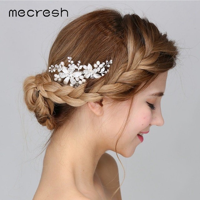 送料無料 レディース ヘアアクセ ヨーロピアン 花 フラワー フェイク ウェディング ヘア シルバー カラー クリスタル ブライダル くし パーティー Unionsquare