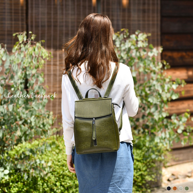 リュック レディース レザー 本革 革 リュックサック レディース おしゃれ 2way おしゃれ かわいい 軽量 全4色 小さめ オールシーズン 大人 通学 女性 女の子 リュック 大人女子 ポケット 多い 送料無料 Hobbyone