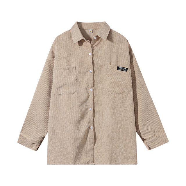 大きいサイズ レディース トップス 春秋 ブラウス シャツ レトロ 襟付き 長袖 胸ポケット フロントボタン オーバーサイズ ブラウス シンプル カジュアル おしゃれ 大人可愛い お出かけ デート 女子会 通勤 通学 旅行 普段着アプリコット ベージュ ピンク Hf Haru Foo