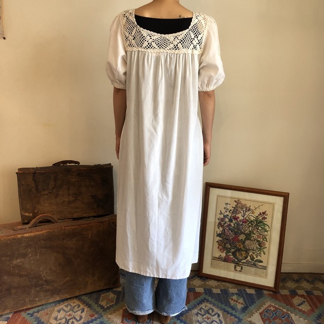 メキシコ刺繍 かぎ編み 生成り ワンピース Monique Vintagestore 古着の通販サイト