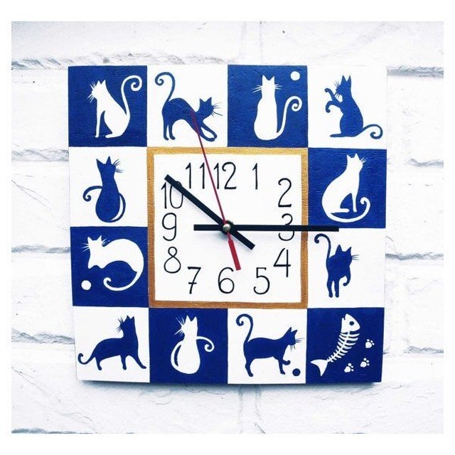 猫のデザインがおしゃれでかわいい壁掛け時計 猫グッズ 猫雑貨通販 にゃん処