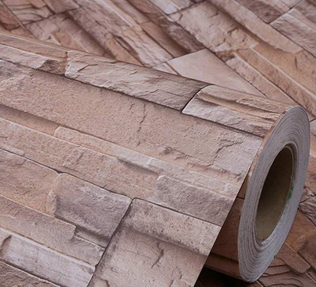 Diy 壁紙シール レンガ 剥がせる リメイクシート ブリックパターン ストーン 3d 立体 ウォールステッカー 61cm 10m ベージュレンガ 送料無料 Tno C40 輸入雑貨のお店 ハッピーセレクション マインド ワン