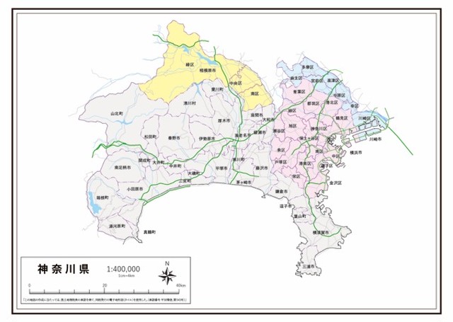 P5神奈川県 高速道路 K Kanagawa P5 楽地図 日本全国の白地図ショップ