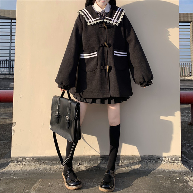 ゴスロリ系 Jk アウター ショート丈 ホーンボタン ダッフルコートｊｋスタイル 病み かわいい ストリート系 原宿系 10代 代 天使と悪魔 サブカル系ファッション Seasonz
